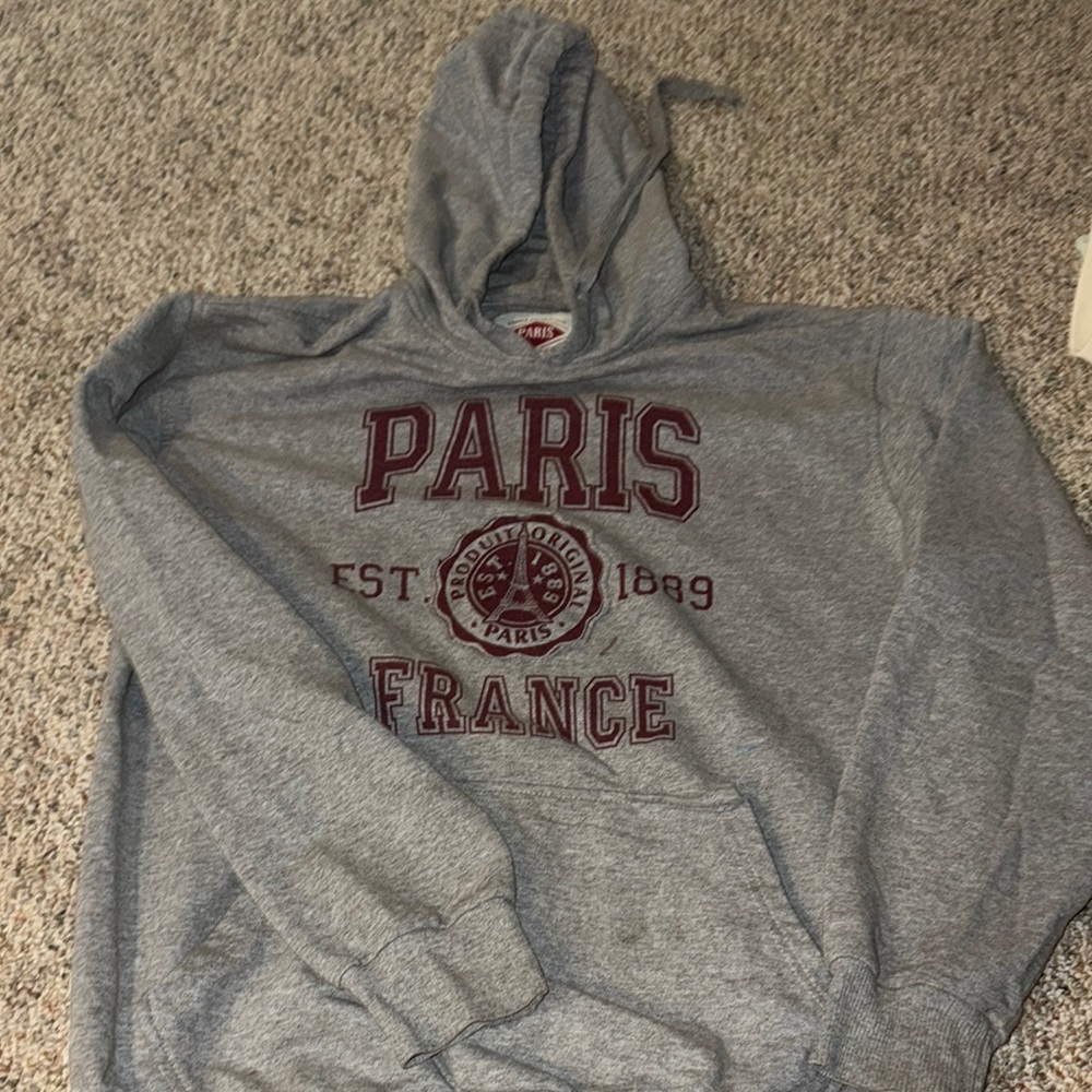 Gray Paris France Hoodie